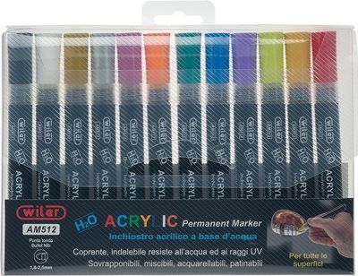 Acrylic / Permanent Markers set x12 different colours