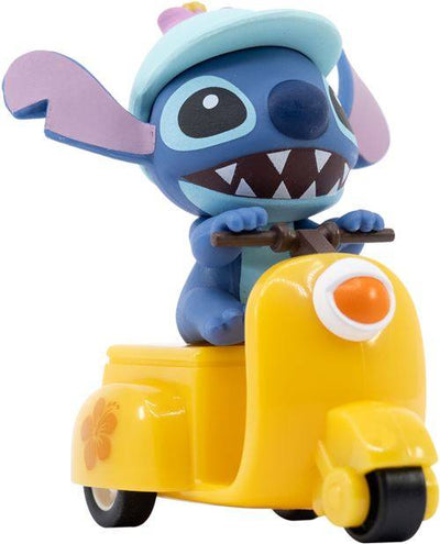 DISNEY- LILO & STITCH YELLOW MOTORCYCLE STITCH PULLBACK VEHICLE