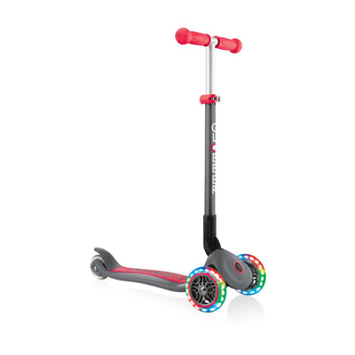 Globber Primo Foldable Lights Scooter Red/Grey