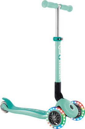 Globber Junior Foldable Lights Scooter - Mint