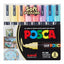 POSCA PC-5M Medium Acrylic Paint Marker Set x 8 Soft Colors