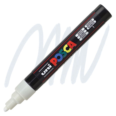 Uni Posca Paint Markers - 5Mm bullet white