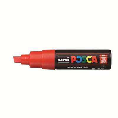 Uni Posca PC 8mm Broad Chisel Tip Acrylic Marker Red