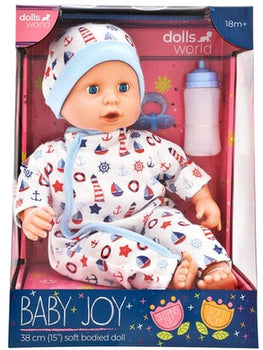 Dolls World Baby Joy Doll 38cm with White Outfit