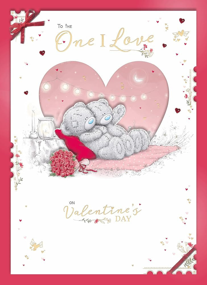 Bears On Blanket One I Love Luxury Boxed Large Handmade Valentine's Day Card