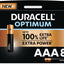 Duracell Optimum Power AAA Packet X8 Batteries