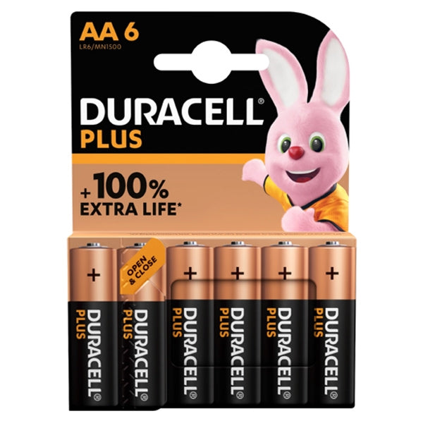 Batteries Duracell Aa Plus 1Pktx6 