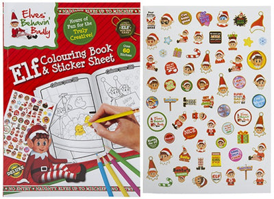 Large Christmas Elf Colouring Book With Sticker Sheet