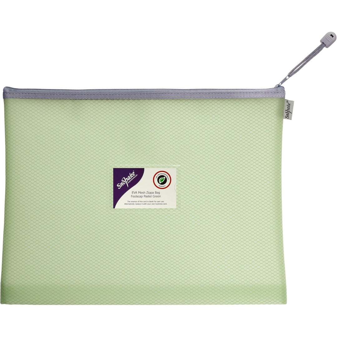 Foolscap Snopake EVA Mesh Zippa Bag - Pastel Green