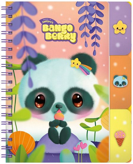 Santoro Bangoberry Pally Panda Notebook With Tabs