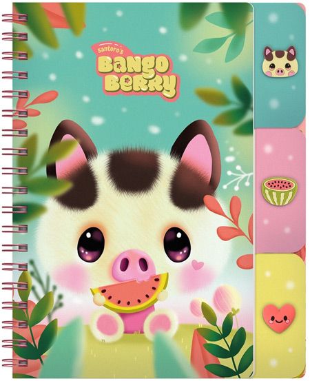 Santoro Bangoberry Piggy Pig Notebook With Tabs