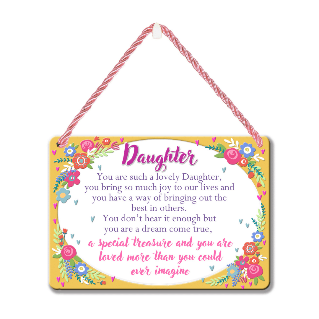 Hanging Metal Plaque - Daughter