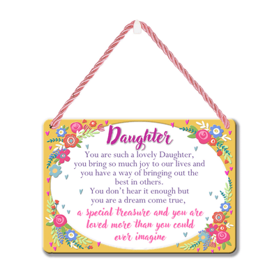 Hanging Metal Plaque - Daughter