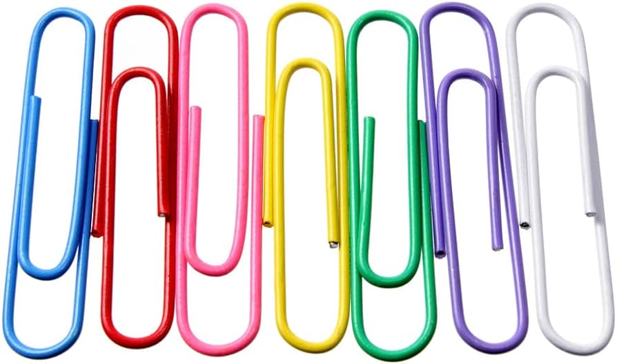 Paper Clips Large Coloured 50Mm 30Pcs