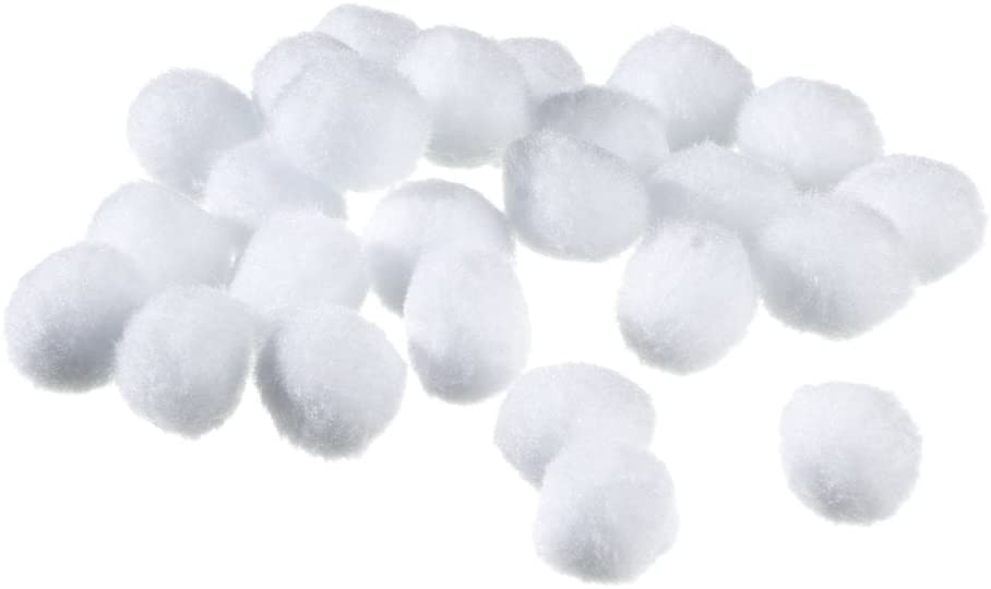 Pom Poms White 25Mm-25Pcs