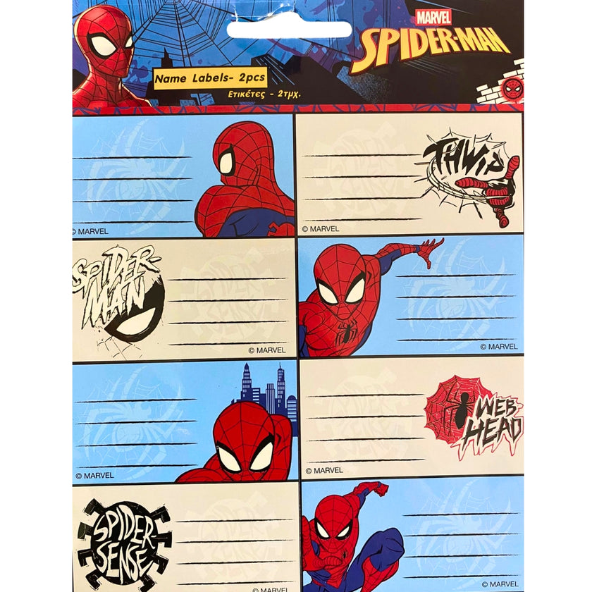 Spiderman School Sticker Labels