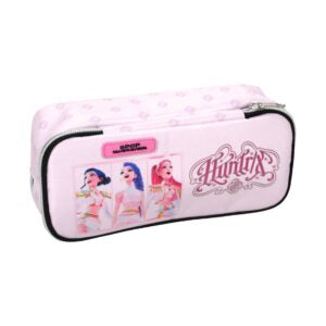 K-Pop Demon Hunters Pink Huntrix Oval Pencil Case 2 zip pencil case