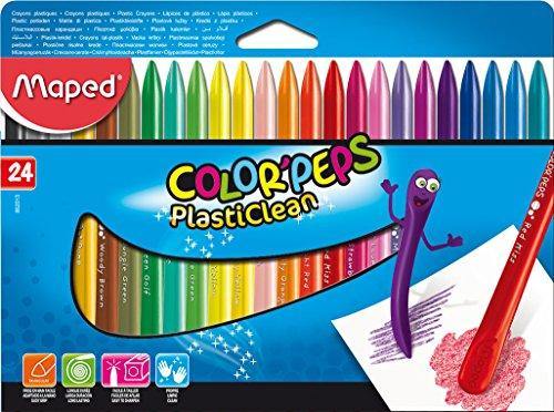 Plastic Crayons X24 Colour Peps Plasticlean