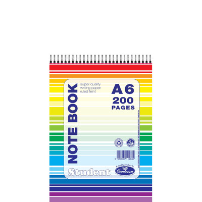 Top spiral A6 notebook ruled 200 pgs