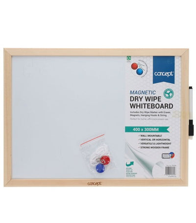 Magnetic Dry Wipe Whiteboard 40x30cm