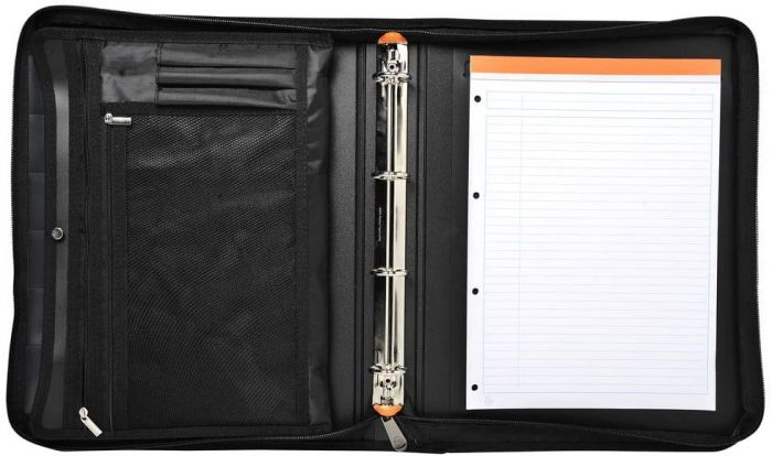 Salesman Briefcase With Handle And 4 Ring Binder Black