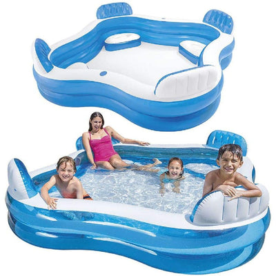Intex Inflatable Family Pool with Seats 229 x 229 x 66cm