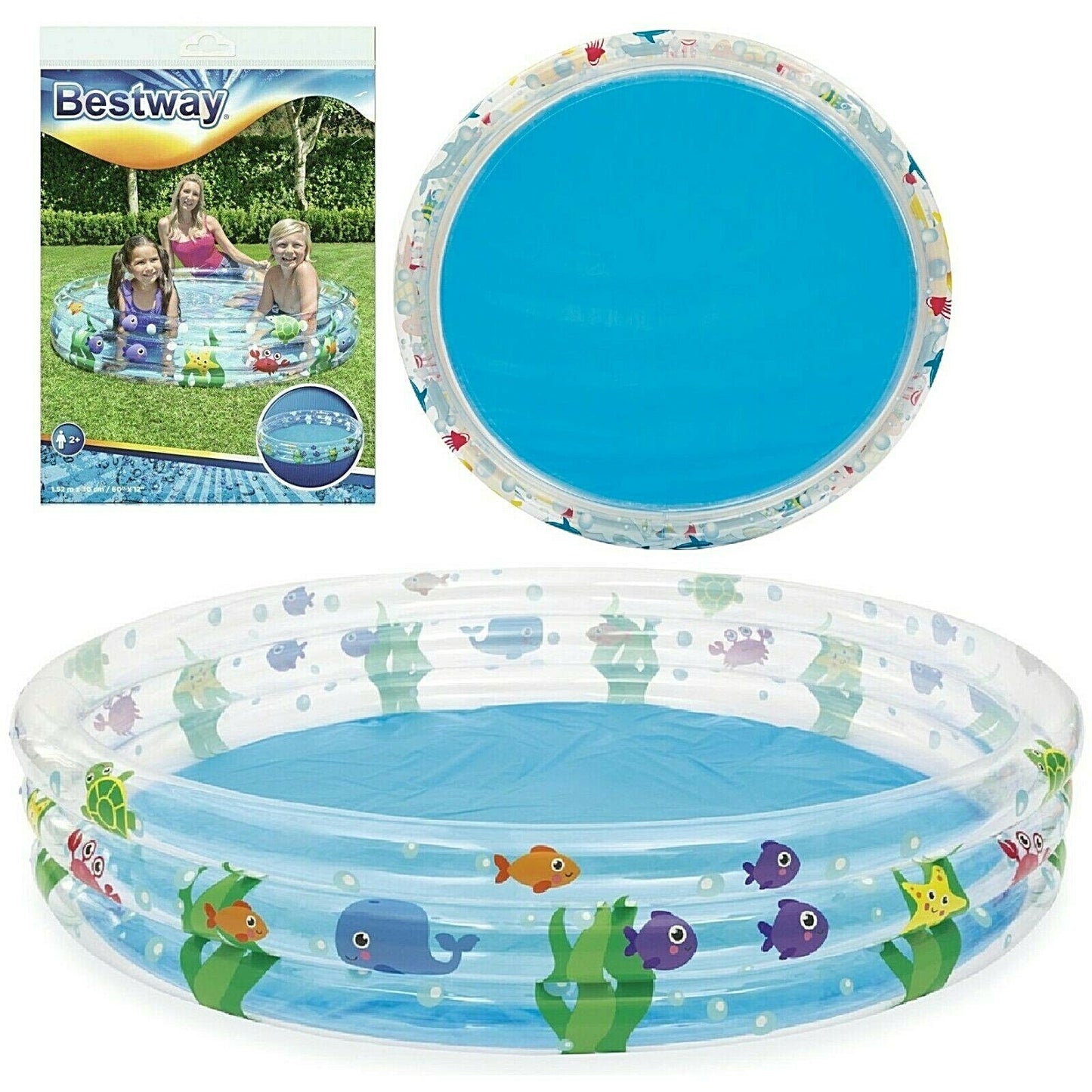 Inflatable Play Pool  Deep 3 Ring - 60X12 INCHES