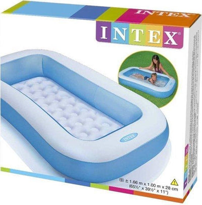 Inflatable Rectangle Blue Pool 166 X 100 X 25 Cm