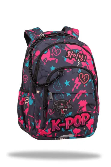 K-Pop Basic Plus Dark school backpack - 2 ZIP fit A4