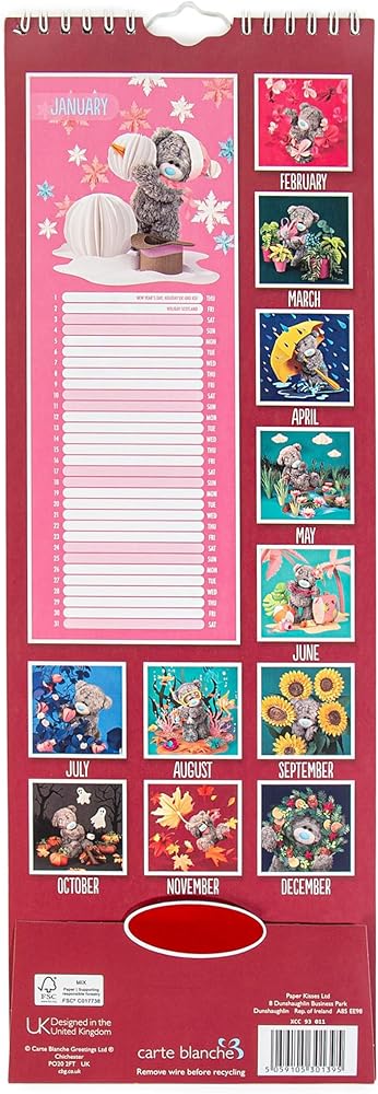 Me To You Photo Finish Slim Calendar 2026
