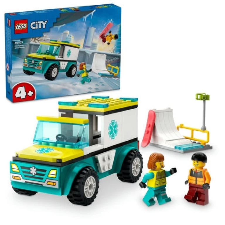 Lego Emergency Ambulance And Snowboarder -  60403