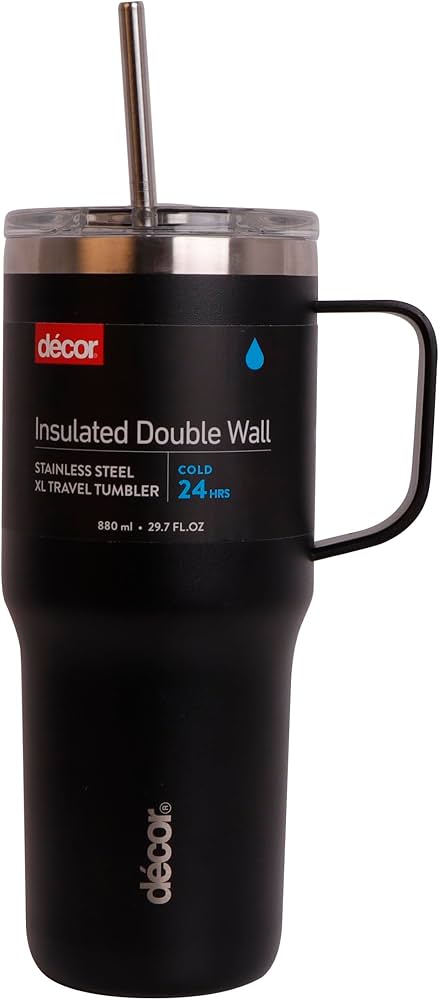 Travel Tumbler Double-Walled Stainless Steel - Leakproof - 880Ml