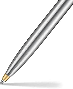 Sheaffer Sentinel Metal Brushed Chrome Ballpoint Pen with Gold-Plated Trim