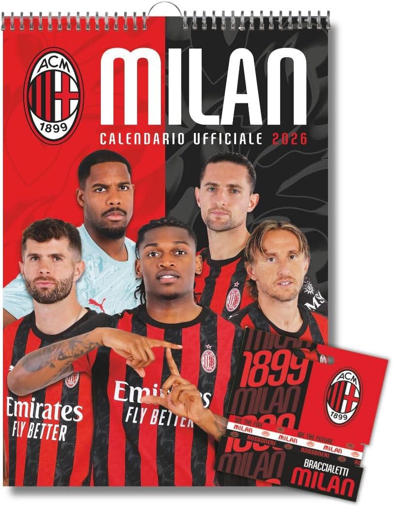 Calendario Ufficiale Ac Milan 2026 - + Braccialetti