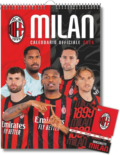 Calendario Ufficiale Ac Milan 2026 - + Braccialetti