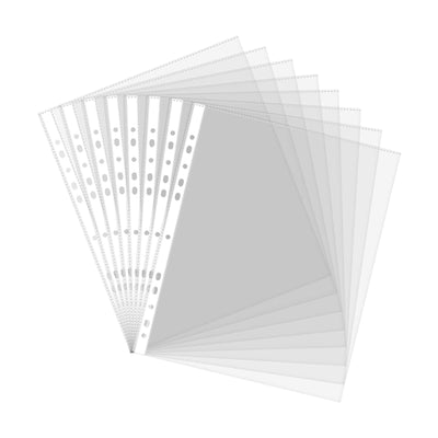 Punched pockets 40 mic glass clear x100pcs