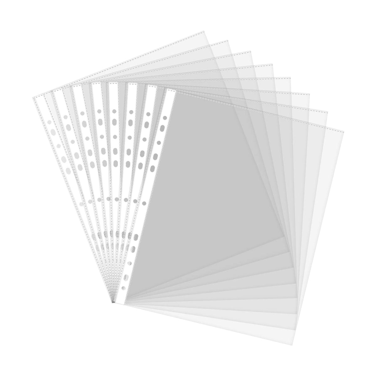 Punched pockets 40 mic glass clear x100pcs