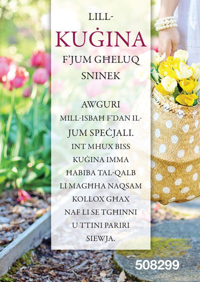 Kuġina F'Jum Għeluq Sninek