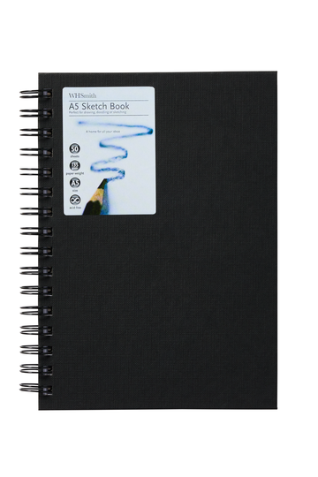 Sketchbook A5 Hard Spiral Bound - 50 Sheets - 160gsm