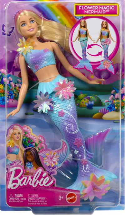 Barbie Flower Magic Mermaid Doll with Surprise Blooming Flowers Feature