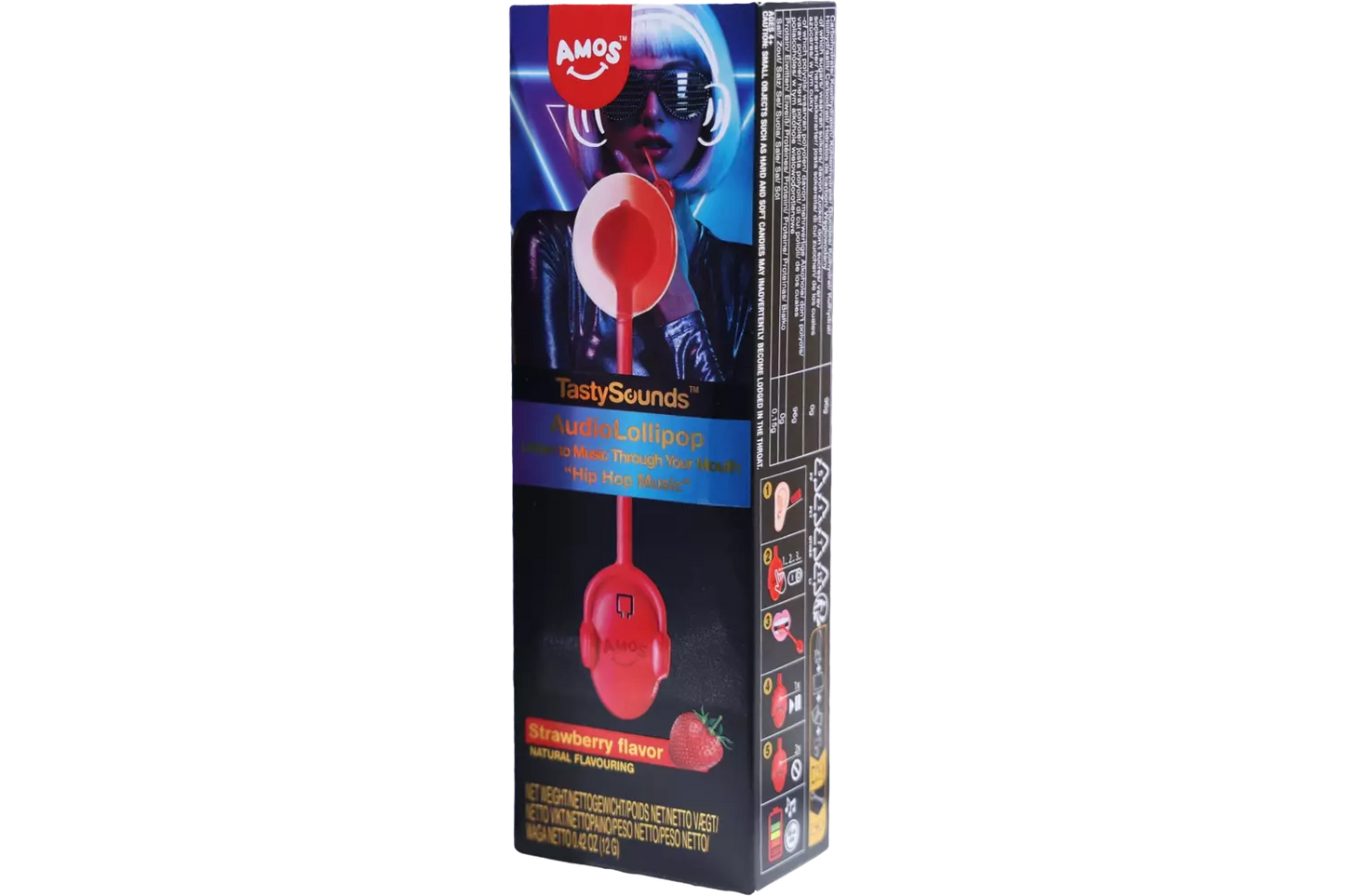 Tasty Sounds Music Lollipop Strawberry HipHop 12g