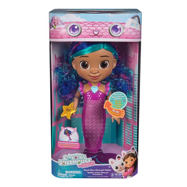 Gabby's Dollhouse The Movie Sing & Shine Mermaid Gabby Doll