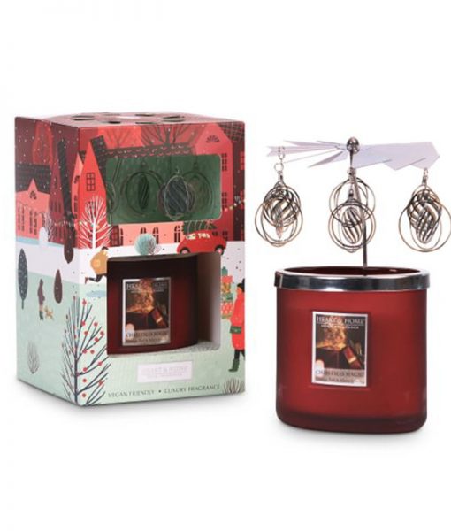 Heart & Home Twin Wick Candle and Carousel Gift Set