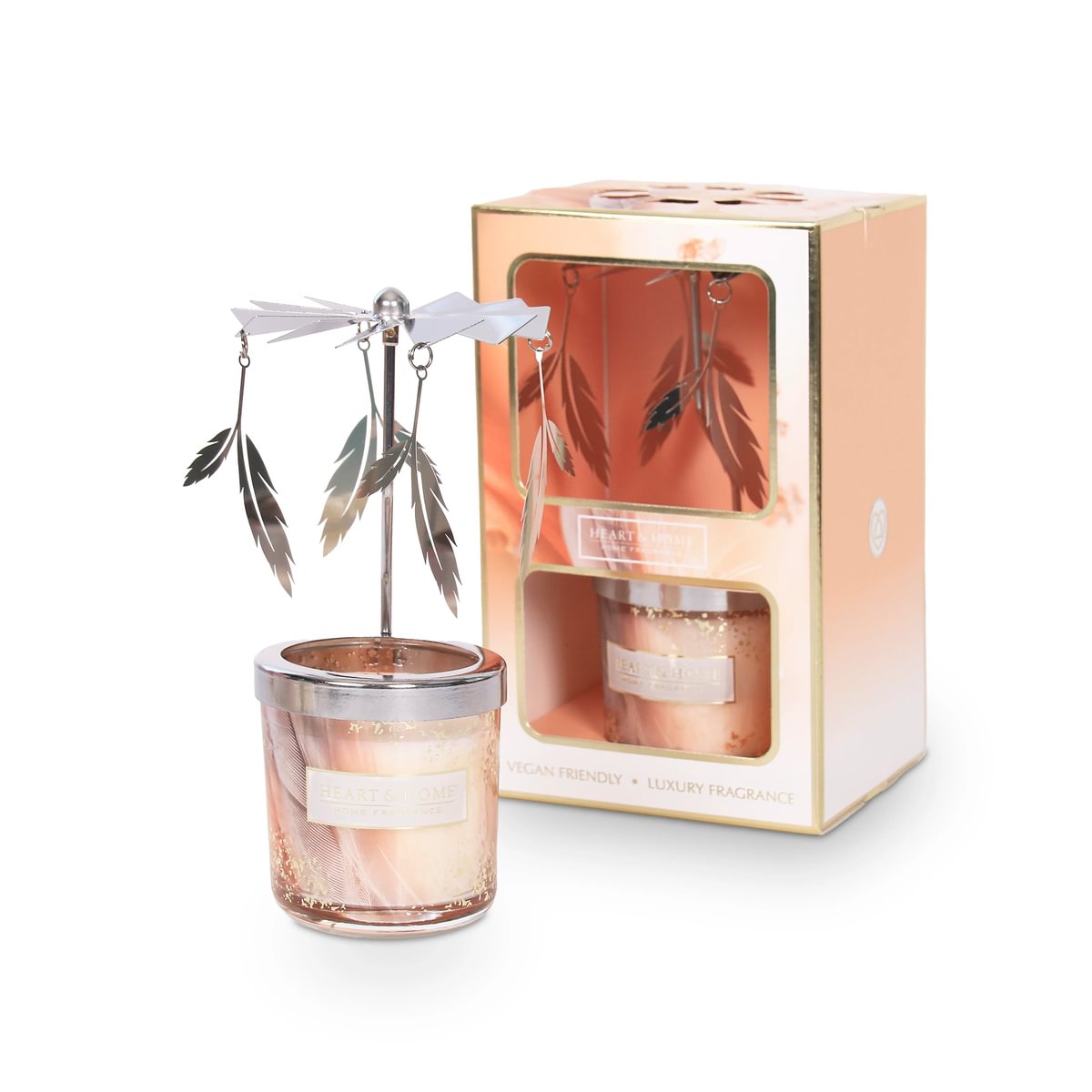 Heart & Home Mini Candle & Feather Carousel Set - Angel Touch