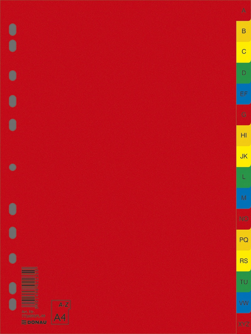 Plastic A-Z Colour Dividers