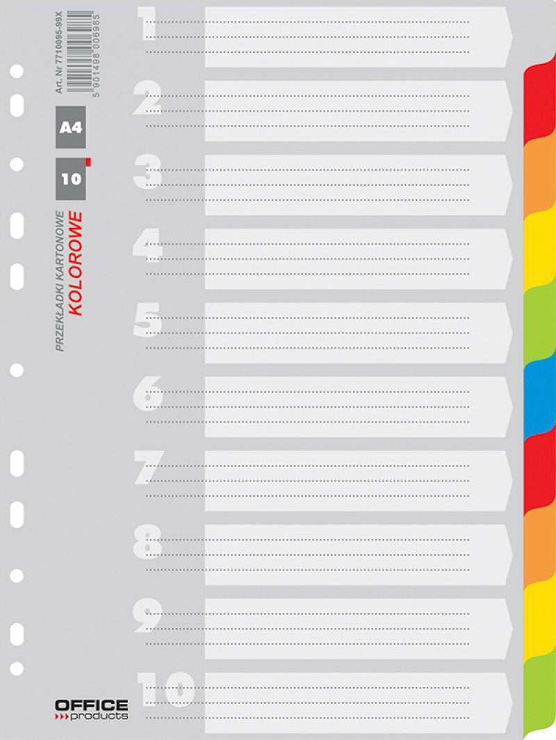 Cardboard Dividers X12 Coloured