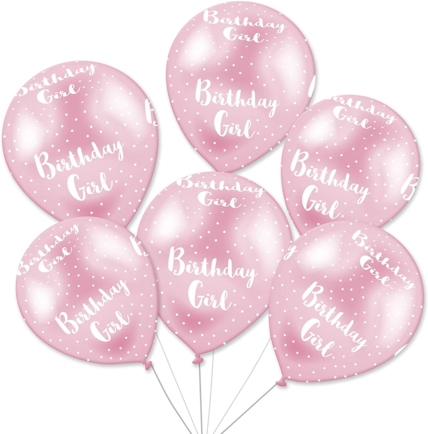 Balloons Birthday Girl X6 Balloons For Helium Or Air