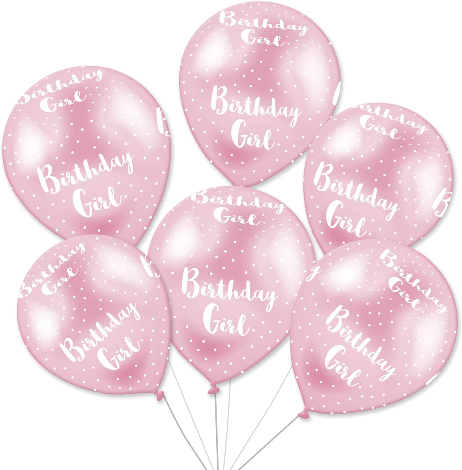 Balloons Birthday Girl X6 Balloons For Helium Or Air