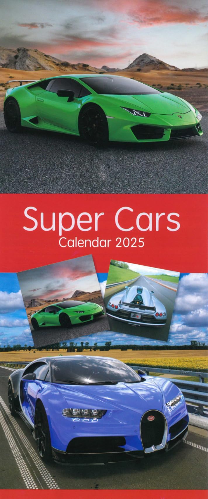 Slim Calendar 2025 - Super Cars