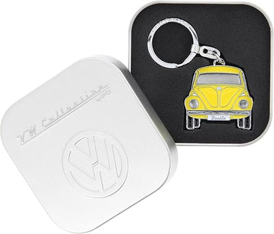 VW Collection Volkswagen Beetle Front Yellow Enamel Metal Keyring